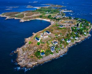 France, Normandy, Manche department, Chausey isands, Grande île, aerial view